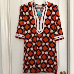 Tracy Negoshian blue/orange dress